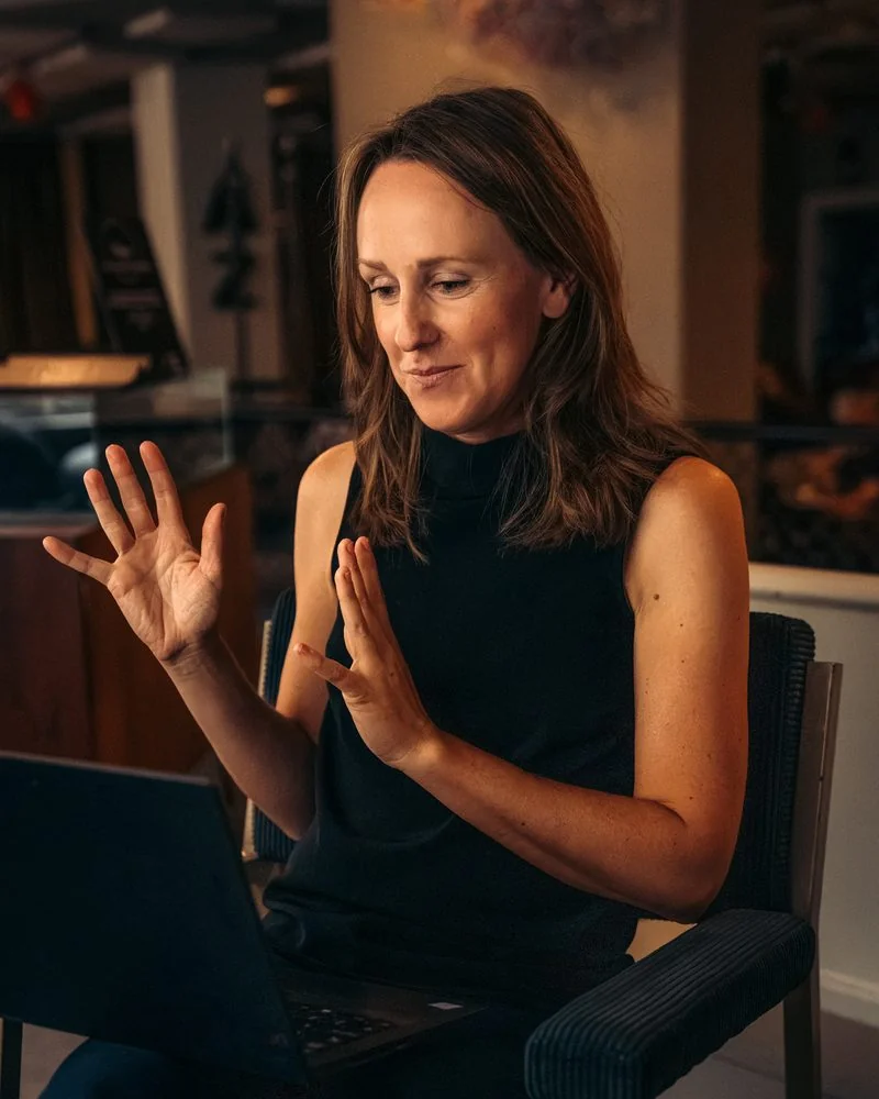Emelie Eliasson in a video meeting
